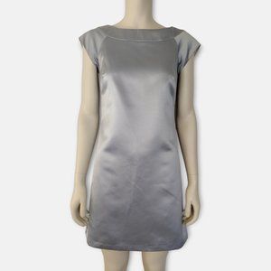 Max & Cleo Satin Cap Sleeve Boatneck Mini Shift Dress
